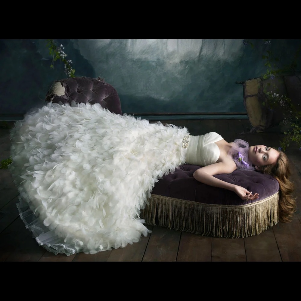 Used 2011 Lazaro Spring Collection Wedding Gown, Style #3051, in Ivory